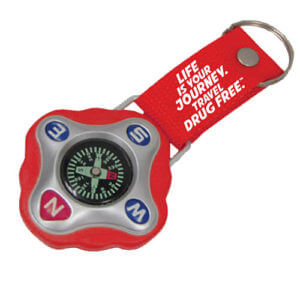 Life Is Your Journey. Travel Drug Free.™ Lanyard Compass 1