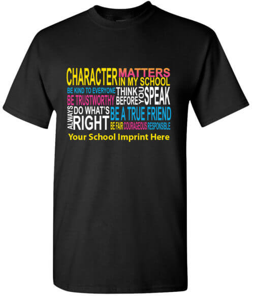 Shirt Template: Character Matters In My School 3
