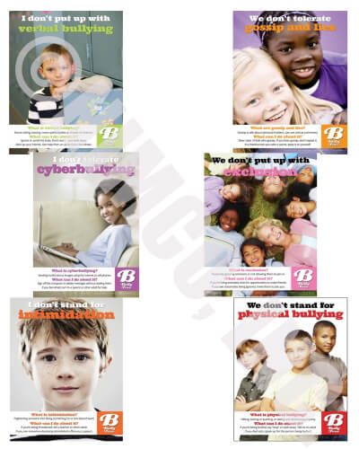 Bully Free Poster Series - Set of 6 Posters - Laminated 1