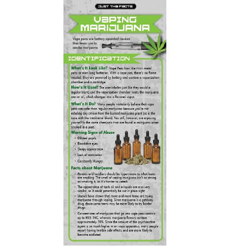 Just The Facts Rack Cards: Vaping Marijuana
