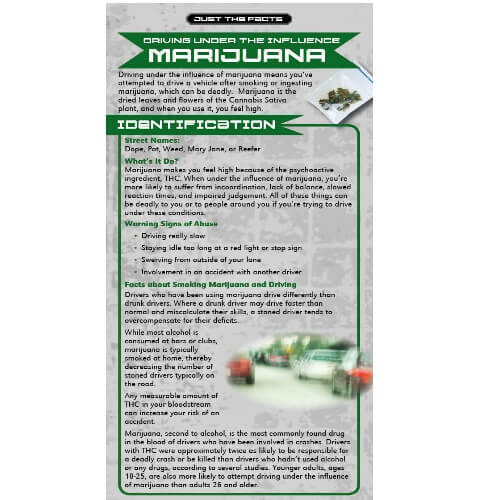 Just The Fact Rack Cards: Driving Under the Influence of Marijuana 3