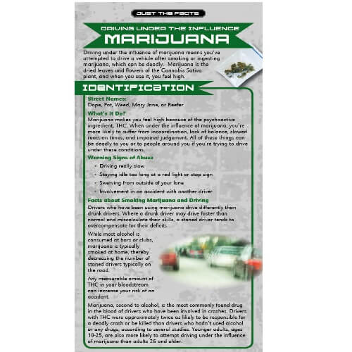Just The Fact Rack Cards: Driving Under the Influence of Marijuana 1