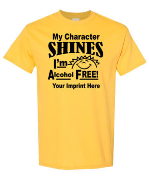 My character shines I'm alcohol free shirt