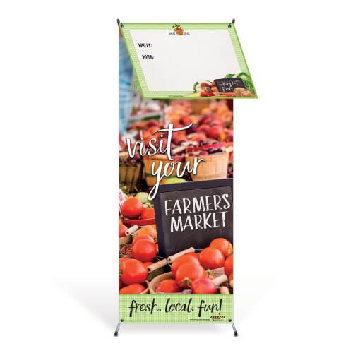 Farmers Market Vinyl Banner with Stand and Dry Erase Board 2
