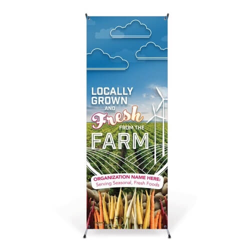 Custom Vinyl Banner: Fresh From the Farm with Stand 2