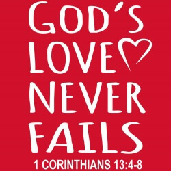 Faith and Encouragement Banner (Customizable): God's Love Never Fails 2
