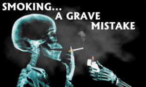 Tobacco Prevention Banner (Customizable): Smoking... A Grave Mistake 32