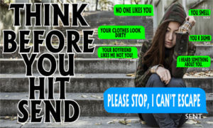 Bullying Prevention Banner (Customizable): Think Before You Hit Send 3