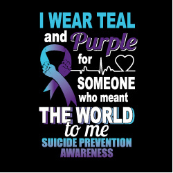 Suicide Prevention Banner (Customizable): I Wear Teal and Purple 3
