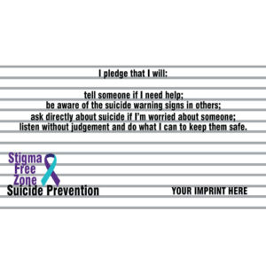 Suicide Prevention Banner (Customizable): Stigma Free Zone Suicide Prevention Pledge Banner