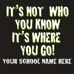 Predesigned Banner (Customizable): It's Not Who You Know, It's Where You Go 60