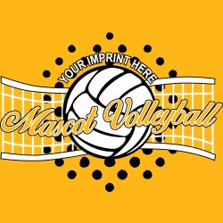 School Spirit Banner (Customizable): Mascot Volleyball 1