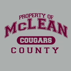School Spirit Banner (Customizable): Property of McLean County Cougars 1
