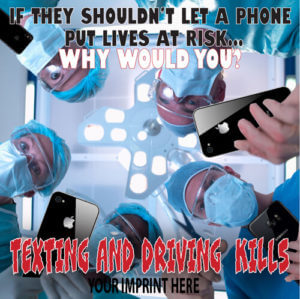 Predesigned Banner (Customizable): Texting And Driving Kills 3