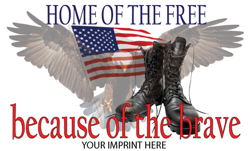 Military Banner (Customizable): Home Of The Free 1