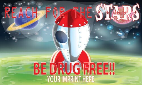 Drug Prevention Banner (Customizable): Reach For The Stars Be Drug Free 3