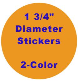 Sticker - 1 3/4" Round, 2 Color Imprint 2