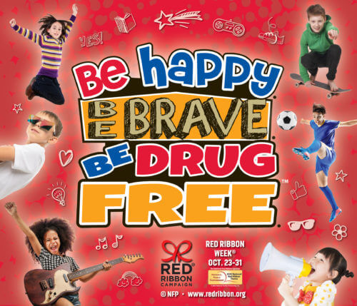 Be Happy. Be Brave. Be Drug Free. Banner