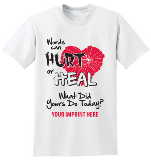 Words Can Hurt t-shirt is an excellent way to spread the message of the important of kindness