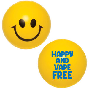 Happy and Vape Free Smiley Face Stress Reliever