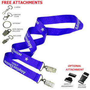 Double Ended Polyester Lanyard with Bulldog Clip 3/4" - Customizable 7