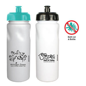 24 Oz. Antimicrobial Cycle Bottle with Push 'n Pull Cap w/ 1-Color Imprint 24
