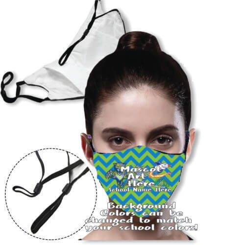 Predesigned Masks: Mascot - 3 layer Mask with filter pocket & adjustable loop masks 3