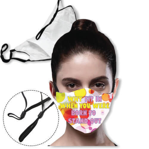 Predesigned Masks: Born to Stand Out- 3 layer Mask with filter pocket & adjustable loop masks 3