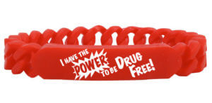I Have The Power To Be Drug Free Chain Link Bracelet 7