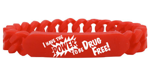 I Have The Power To Be Drug Free Chain Link Bracelet 3