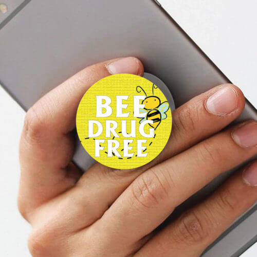 Drug Prevention PopUp Phone Gripper (Customizable): Bee Drug Free 3