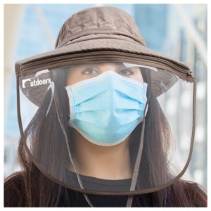 Outdoor Protective Face Shield Hat With Removable Anti-Fog Plastic Shield