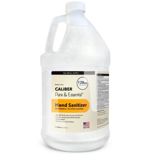 1 Gallon Bottle Caliber Pure & Essential GEL Hand Sanitizer 70% Alcohol USA Made