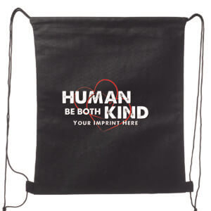 Human Be Both Kind Drawstring Backpack-Customizable