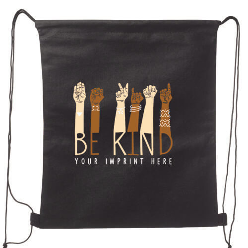 Be Kind drawstring backpack-Customizable