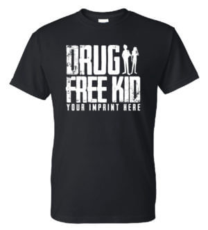 t-shirt promotes being drug free