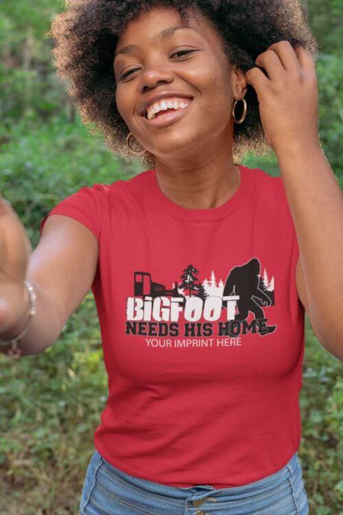 Go Green T-Shirt: Bigfoot Needs a Home - Customizable