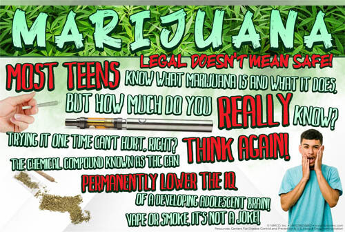 Dangers of Vaping Poster: Marijuana Legal Doesn’t Mean Safe 2