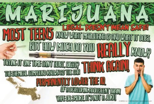 Dangers of Vaping: Marijuana Legal Doesn’t Mean Safe Poster