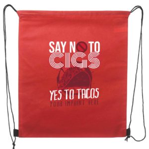 Tobacco Prevention Backpack: Say no to Tobacco and YES to Tacos - Customizable