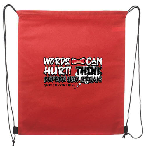 Kindness Backpack: Words Can Hurt Think Before You Speak-Customizable