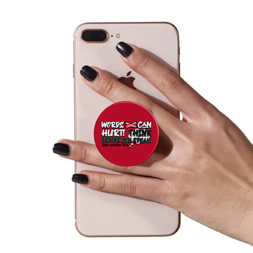 Kindness PopUp Phone Gripper: Words Can Hurt Think Before You Speak - Customizable