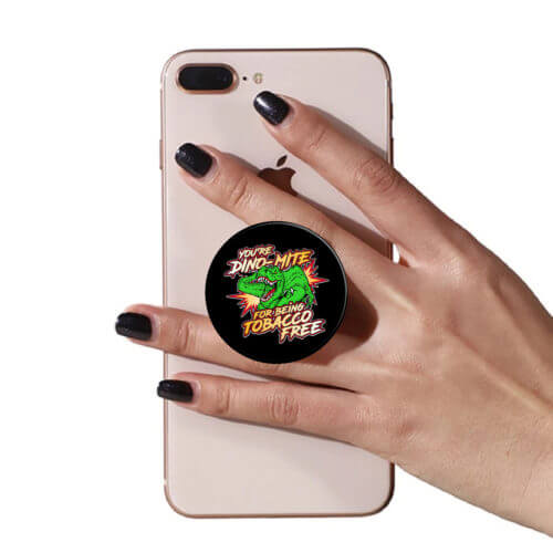 Tobacco Prevention PopUp Phone Gripper: You’re Dino-Mite be Tobacco Free - Customizable