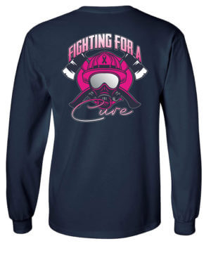Firefighter T-Shirt Long Sleeve: Fight For a Cure (Helmet) - Customizable 4