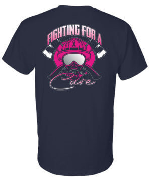 Firefighter Short Sleeve T-Shirt: Fighting For a Cure Helmet - Customizable 2