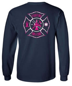 Firefighter T-Shirt Long Sleeve: Fight For a Cure (Maltese) - Customizable 5