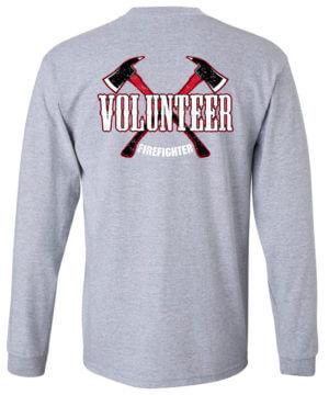 Firefighter T-Shirt Long Sleeve: Volunteer Firefighter (Axes) - Customizable 12