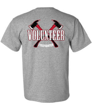 Firefighter T-Shirt Short Sleeve: Volunteer Firefighter (Axes) - Customizable 6