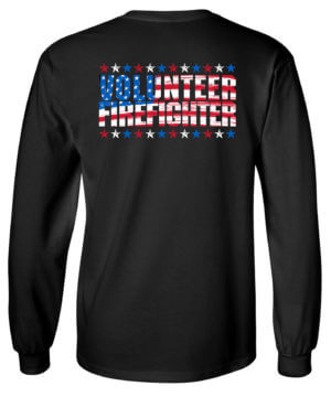 Firefighter T-Shirt Long Sleeve: Volunteer Firefighter (American) - Customizable 7