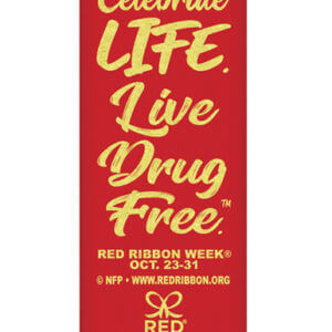 Celebrate Life. Live Drug Free. Red Ribbon Week Self-Stick Ribbons